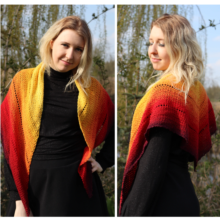 Chusta Mech Ombre Czerwono - żółta | Sklep Fundacji Motywajki