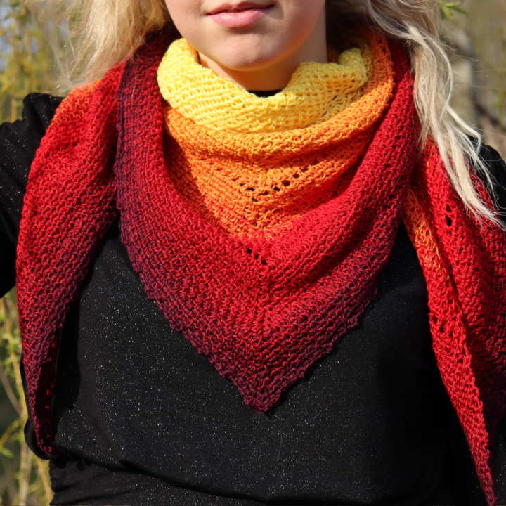 Chusta Mech Ombre Czerwono - żółta | Sklep Fundacji Motywajki