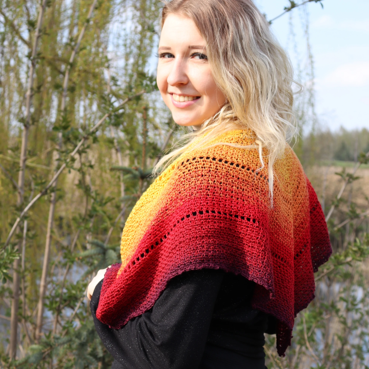 Chusta Mech Ombre Czerwono - żółta | Sklep Fundacji Motywajki