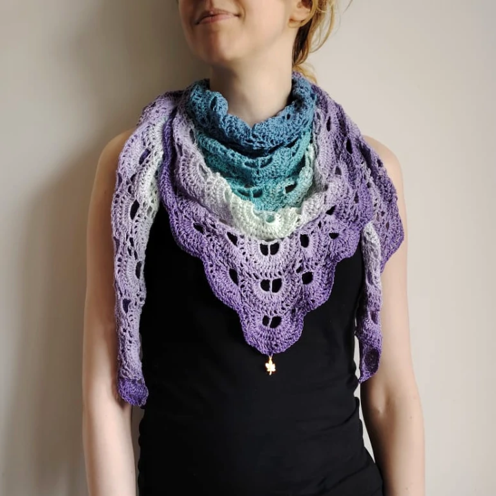 Chusta Mech Ombre Błękitno-fioletowa z Zawieszką | Sklep Fundacji Motywajki