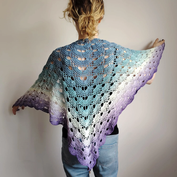 Chusta Mech Ombre Błękitno-fioletowa z Zawieszką | Sklep Fundacji Motywajki