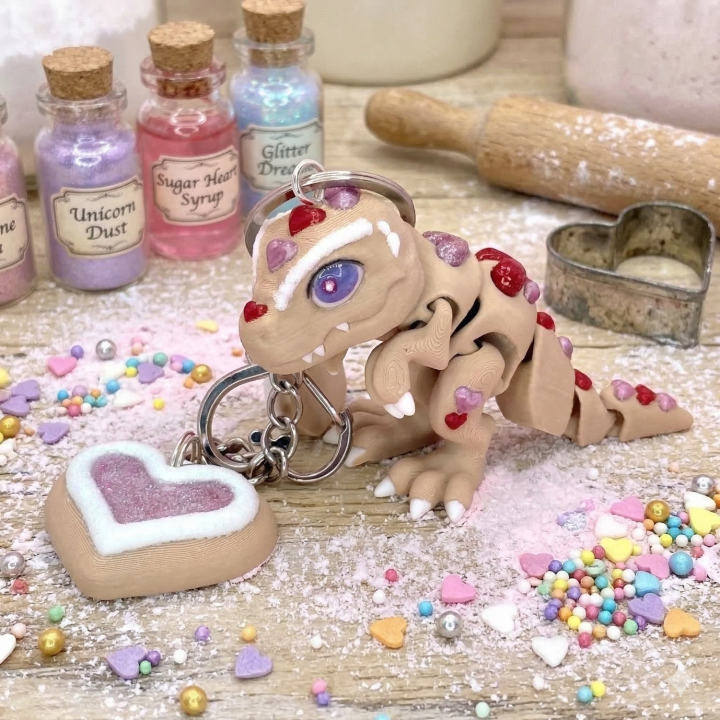 Brelok T-Rex Ciasteczkowe Serduszko | Sklep Fundacji Motywajki